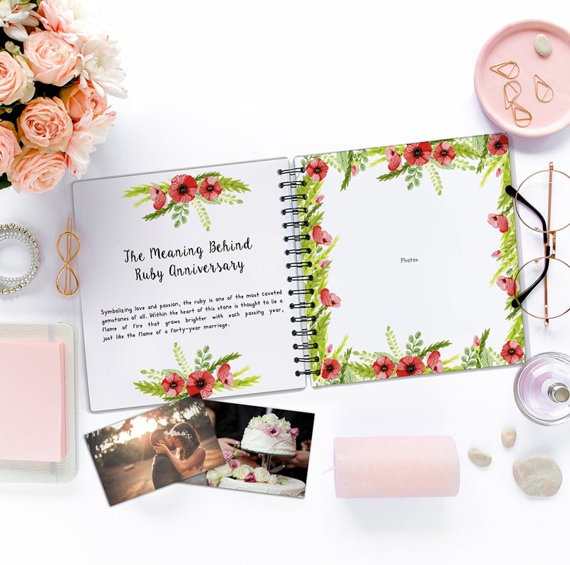 Unconditional rosie Memory Book | A Hardcover Wedding Memory Album To Document Wedding Anniversaries From The 1st To 50th Year |Gifts for Bride and Groom | Wedding Planner Book - Image 2